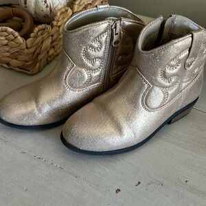 Cat and Jack Girls Gold Booties